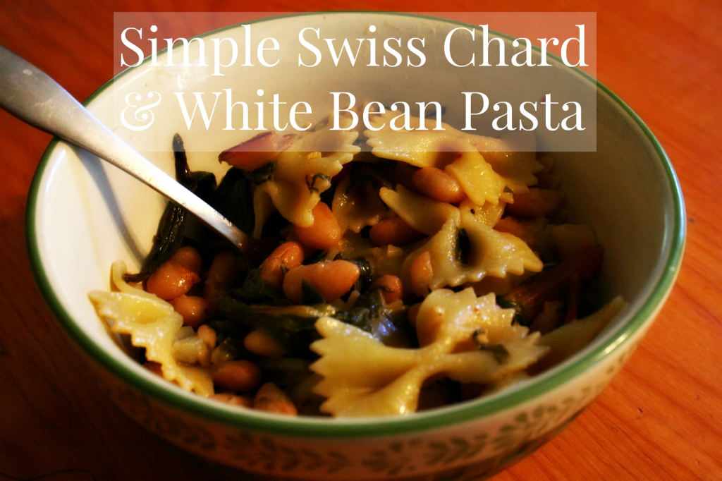 simple siwss chard and white bean pasta